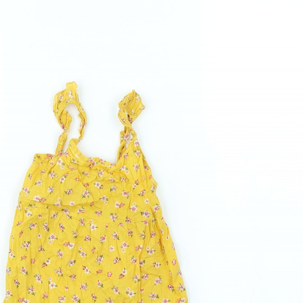 Primark Girls Yellow Floral  Shift  Size 4 Years