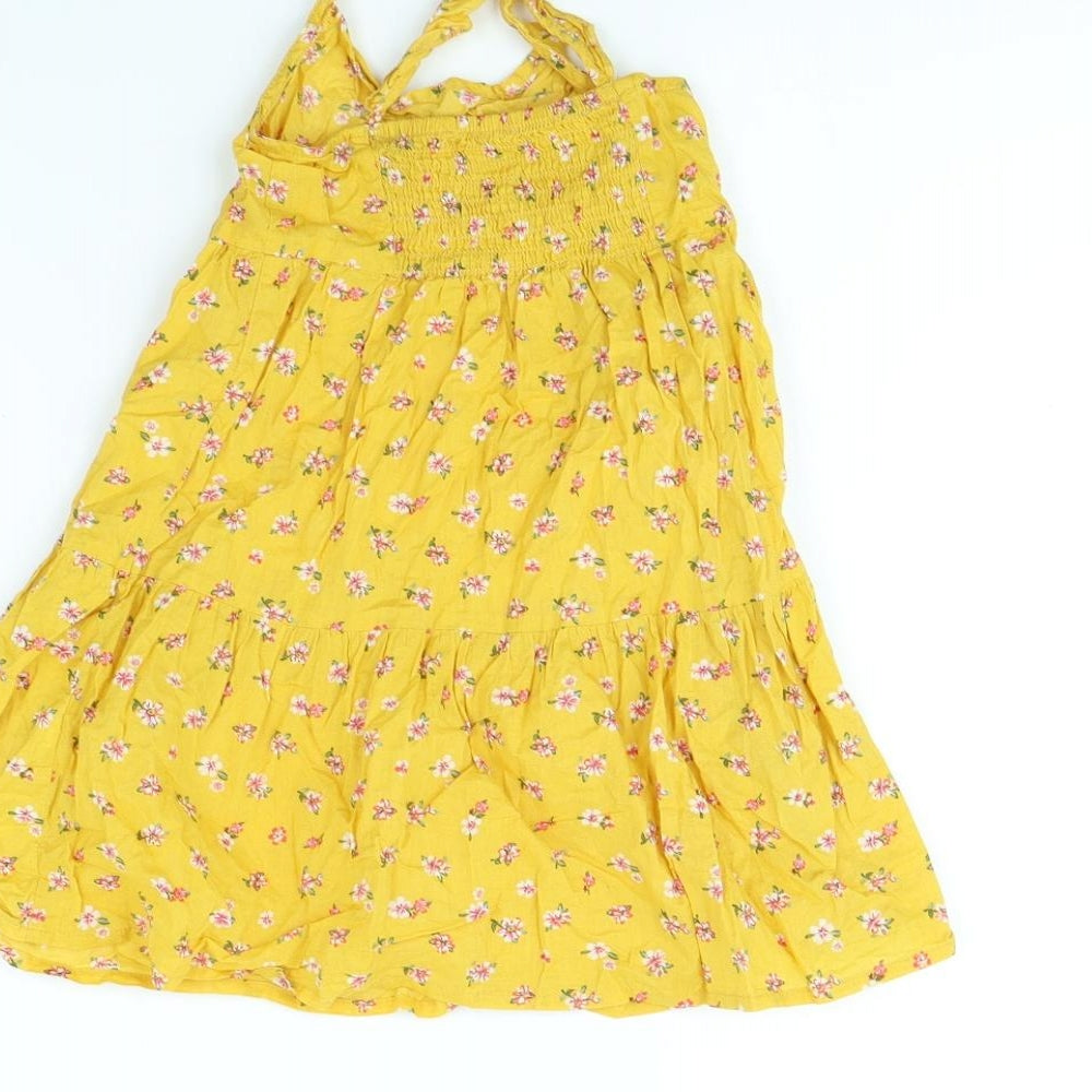 Primark Girls Yellow Floral  Shift  Size 4 Years