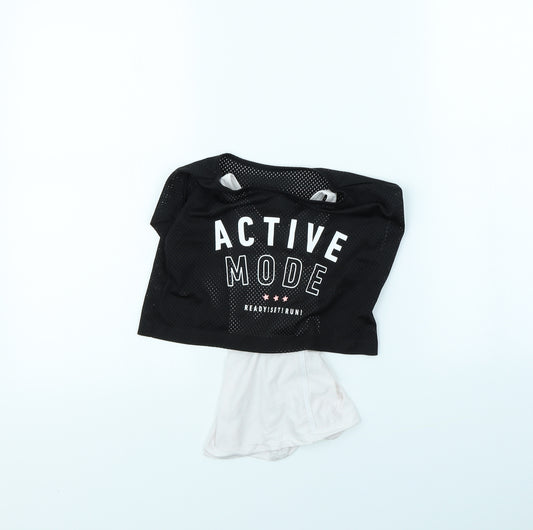Front view of H&M girls’ black basic tank, size 4, years
