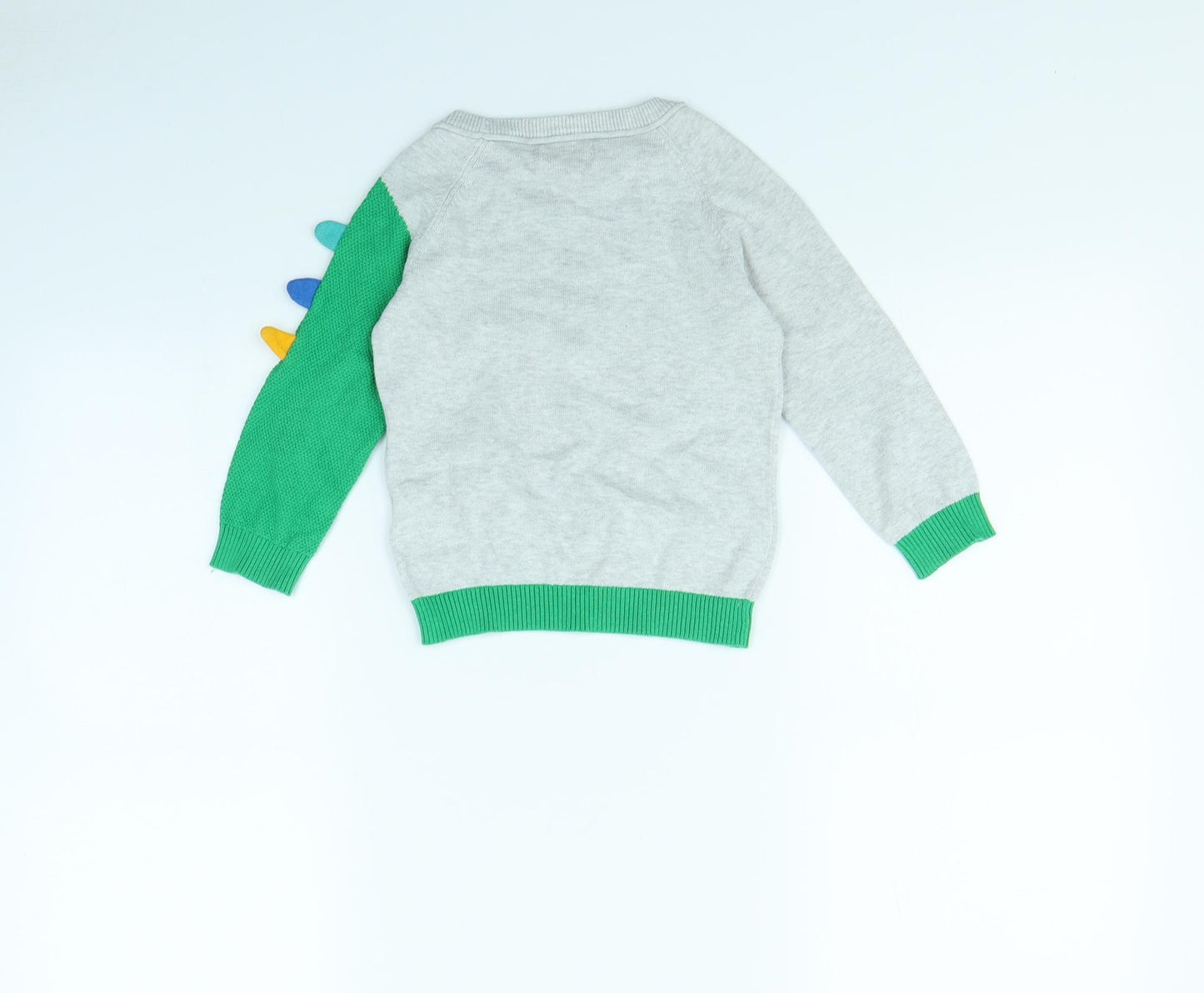 Blue Zoo Boys Grey   Pullover Jumper Size 3 Years  - Dinosaur