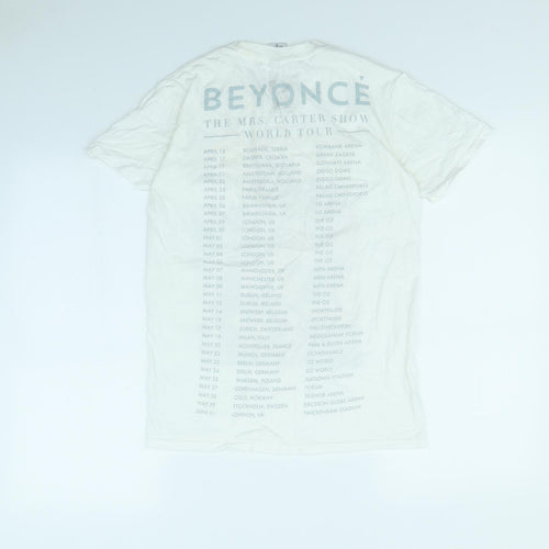Preworn Womens White   Basic T-Shirt Size S  - Beyonce