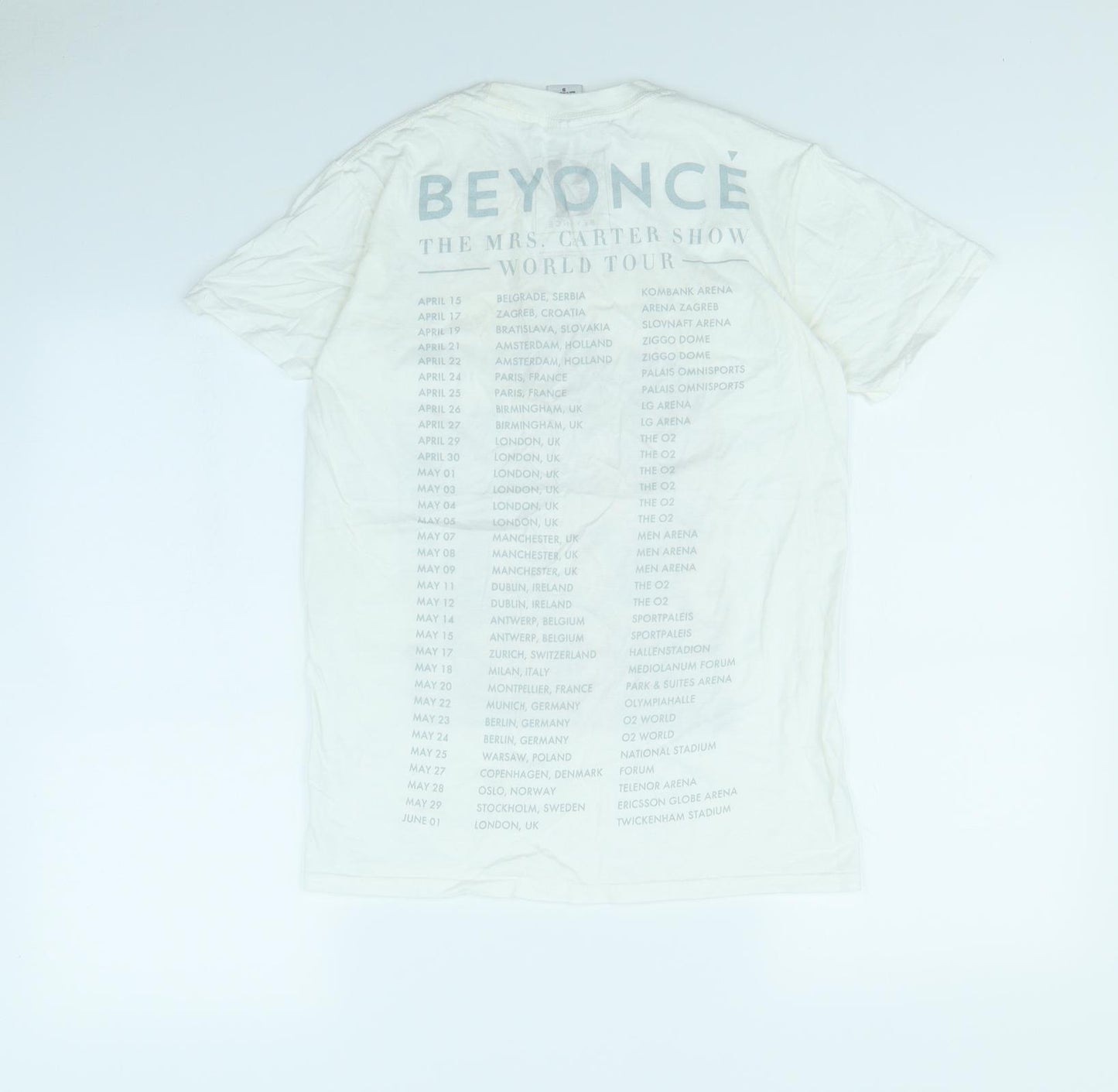 Preworn Womens White   Basic T-Shirt Size S  - Beyonce