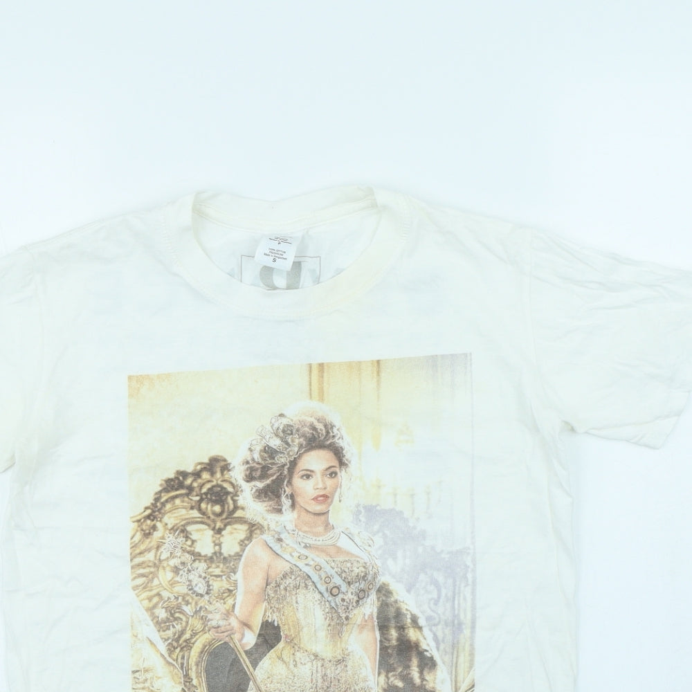 Preworn Womens White   Basic T-Shirt Size S  - Beyonce