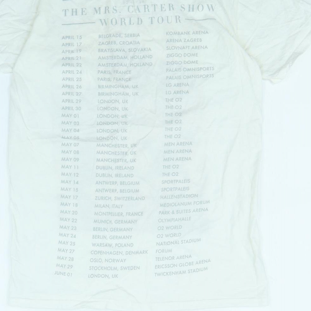 Preworn Womens White   Basic T-Shirt Size S  - Beyonce