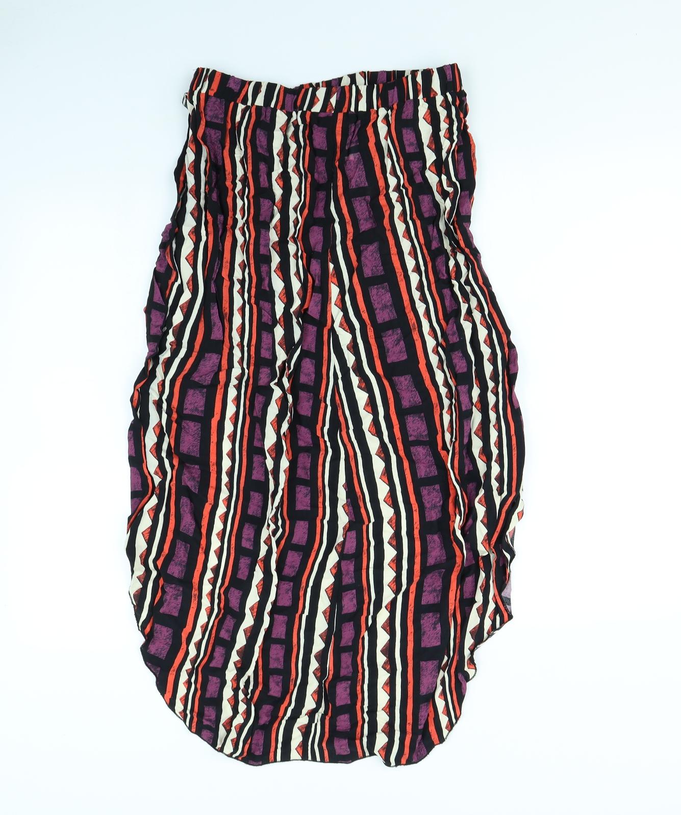 River Island Womens Multicoloured Striped  Flare Skirt Size 12