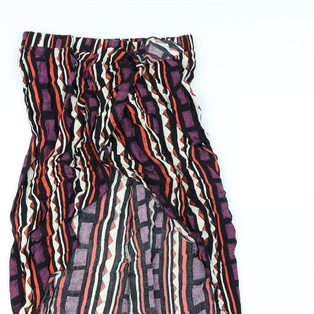 River Island Womens Multicoloured Striped  Flare Skirt Size 12