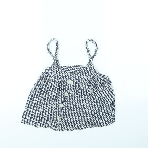 Atmosphere Womens Blue Geometric  Cropped Tank Size 8