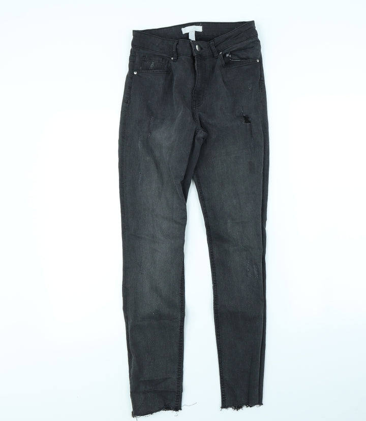 H&M Womens Black Skinny Jeans Size 8 L29 in
