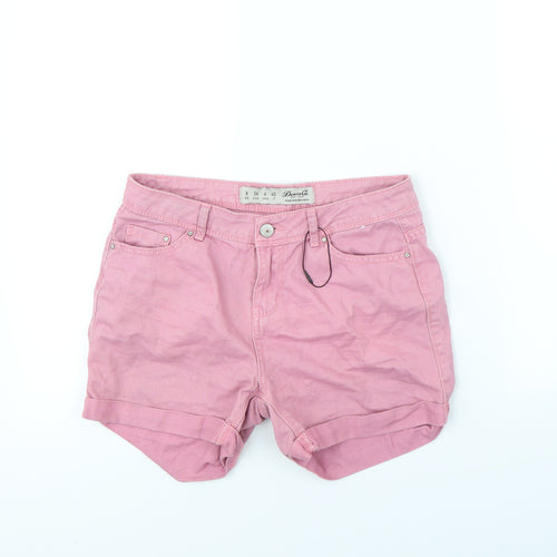 Denim & Co. Womens Pink   Cut-Off Shorts Size 8