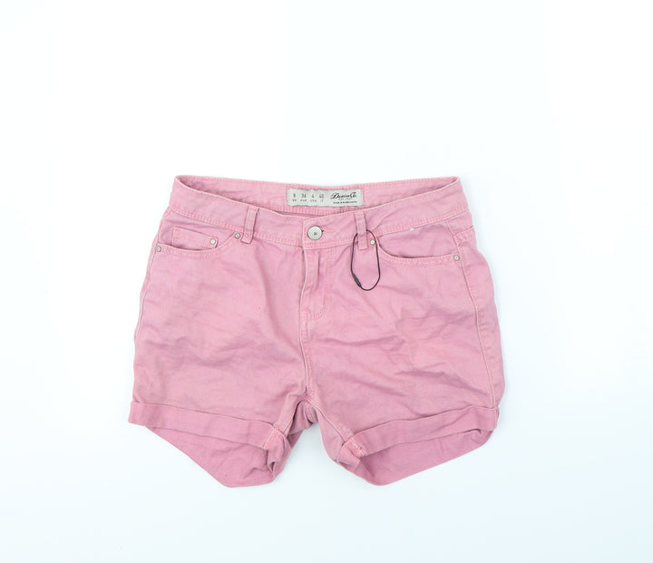 Denim & Co. Womens Pink Cut-Off Shorts Size 8