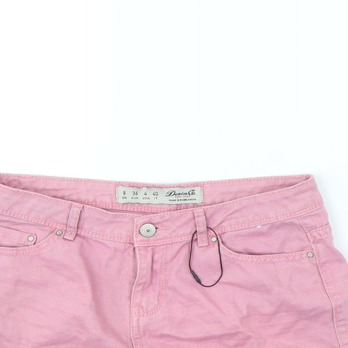 Denim & Co. Womens Pink   Cut-Off Shorts Size 8