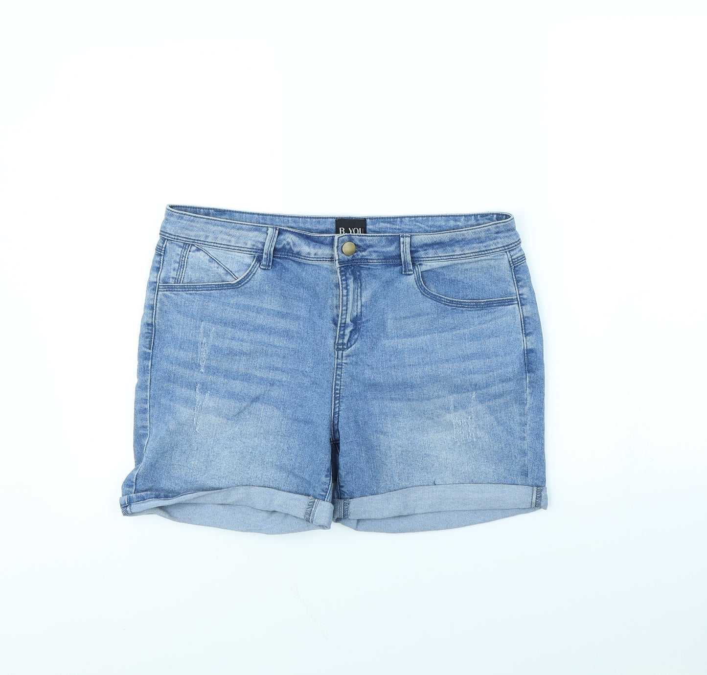B you Womens Blue   Mom Shorts Size 34 in