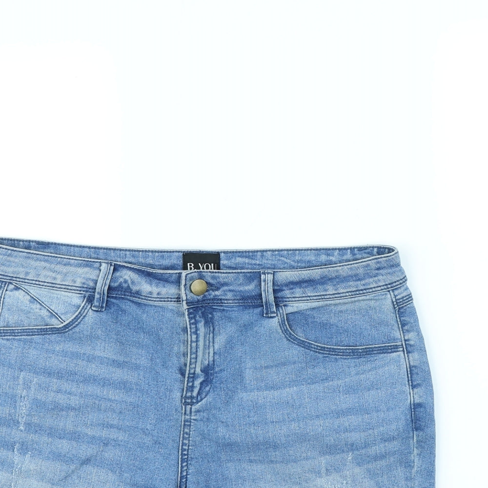 B you Womens Blue   Mom Shorts Size 34 in
