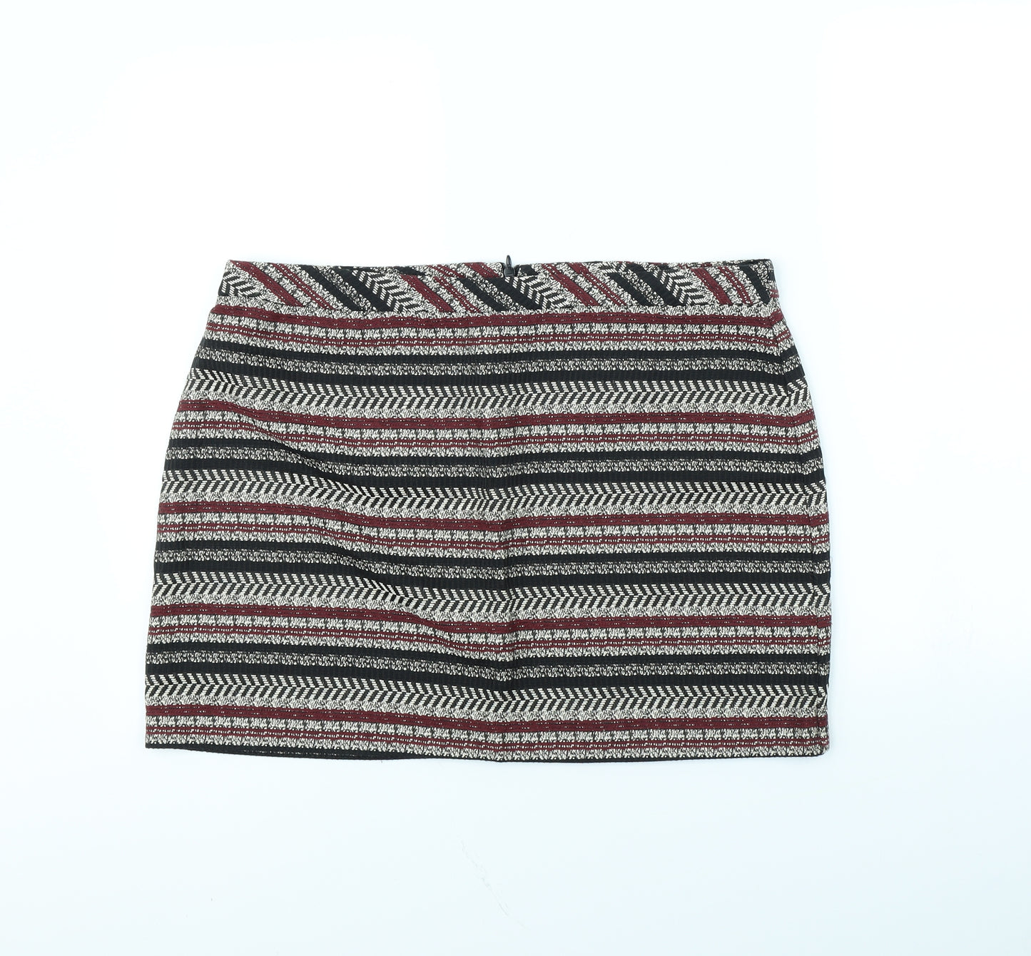 New Look Womens Black Striped  Mini Skirt Size 16