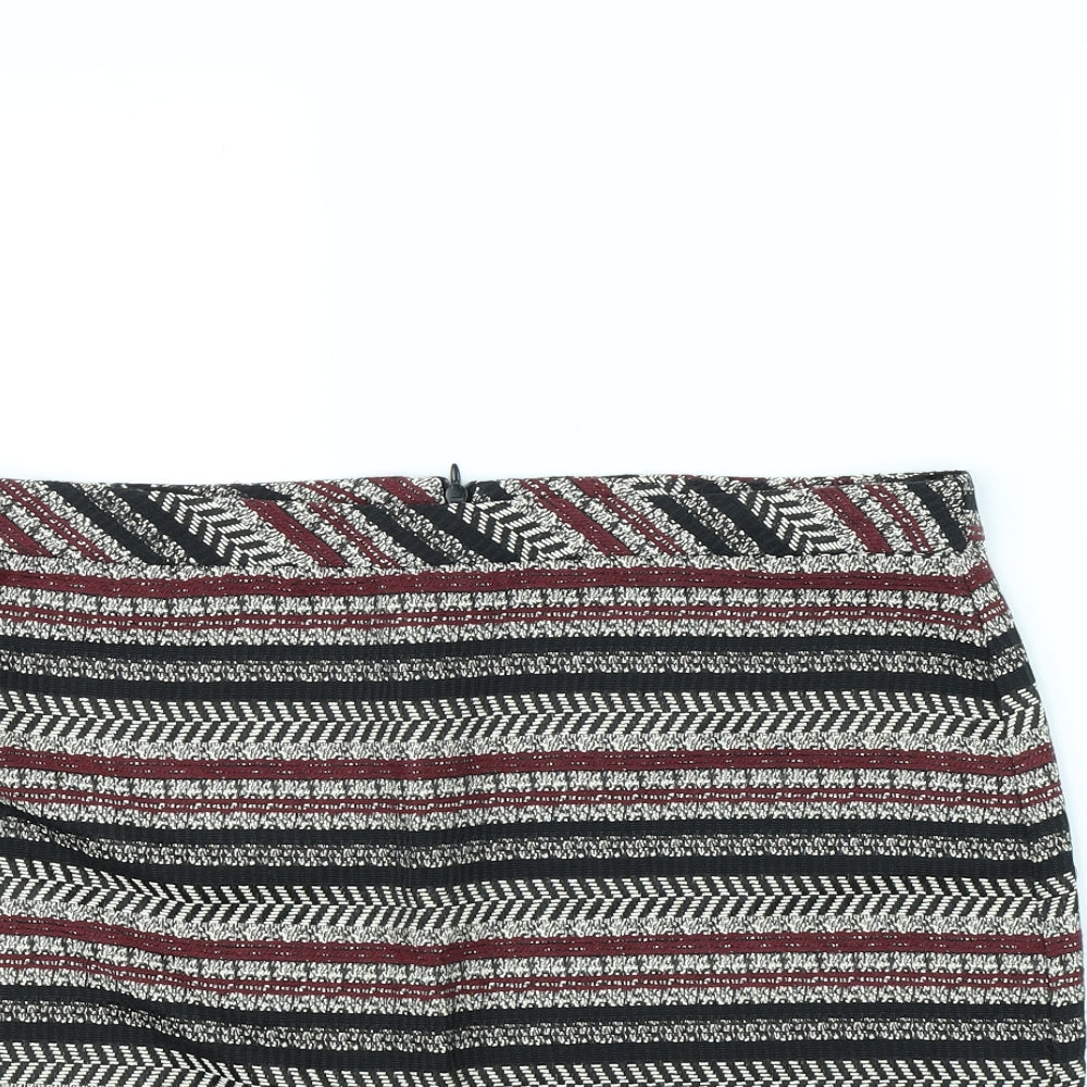 New Look Womens Black Striped  Mini Skirt Size 16
