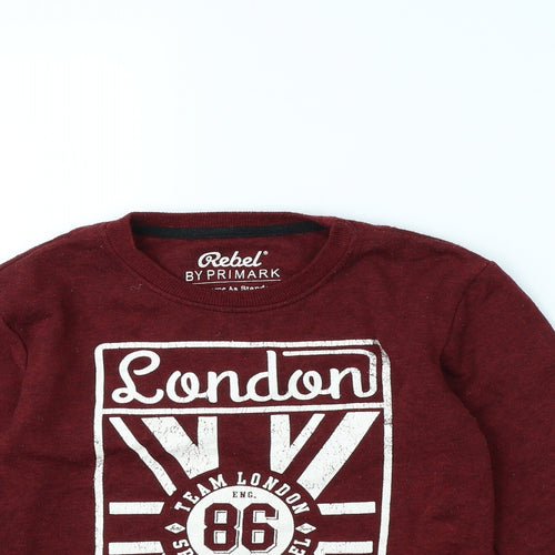 Primark Boys Red   Pullover Jumper Size 9 Years  - London