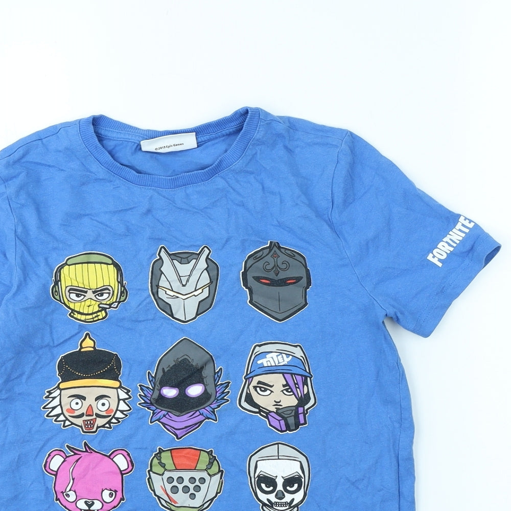 Fortnite Boys Blue   Basic T-Shirt Size 10 Years  - Fortnite
