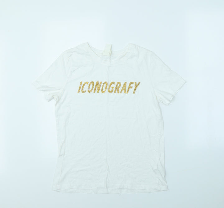 H&M Womens White   Basic T-Shirt Size S