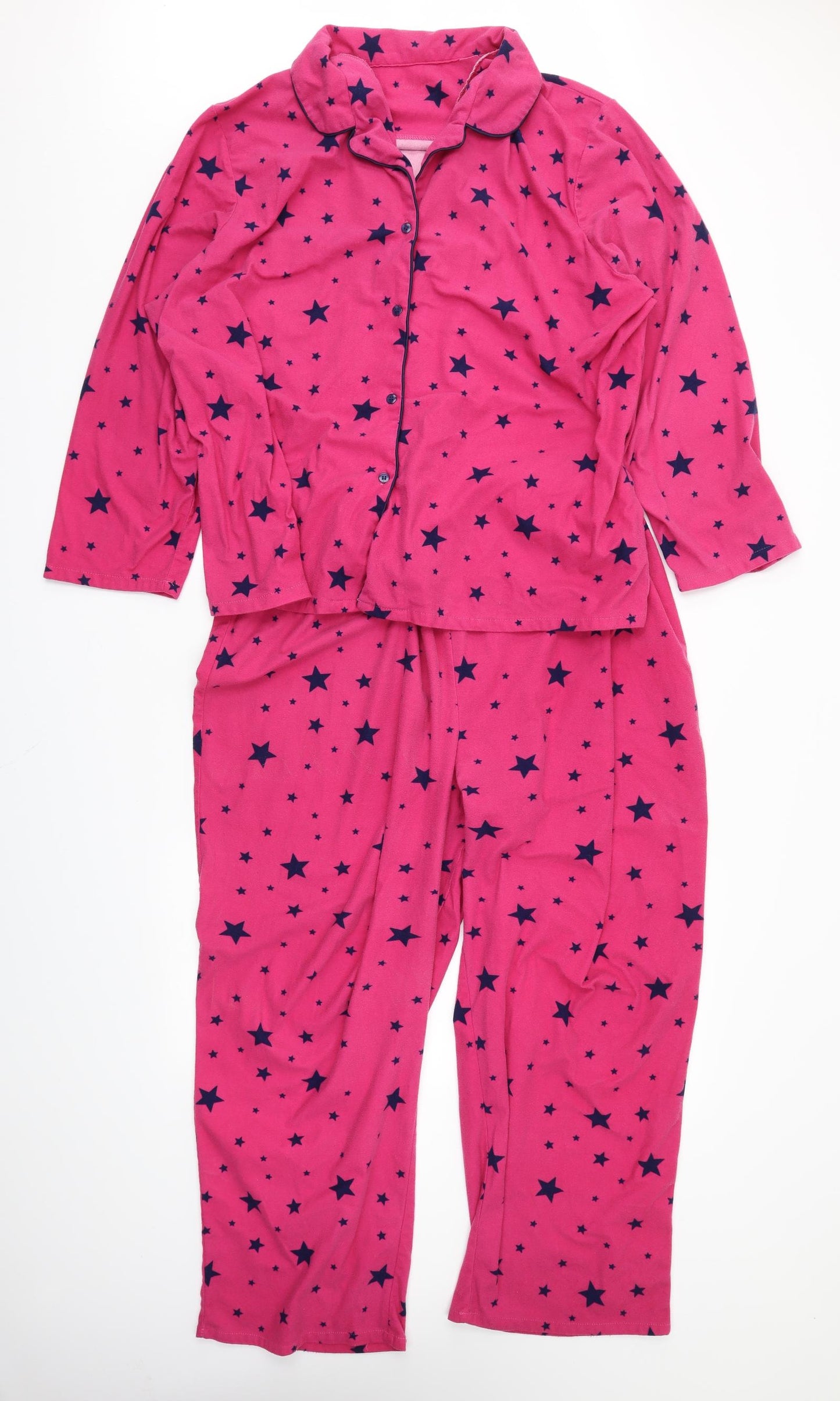 M&Co Womens Pink Solid  Capri Pyjama Set Size 20