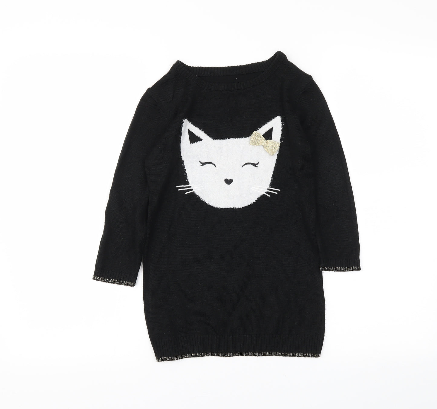 Nutmeg Girls Black   Tunic Jumper Size 5-6 Years
