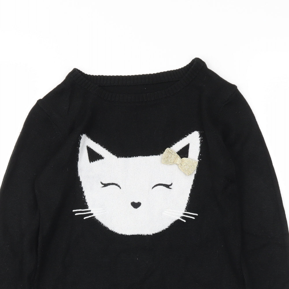 Nutmeg Girls Black   Tunic Jumper Size 5-6 Years