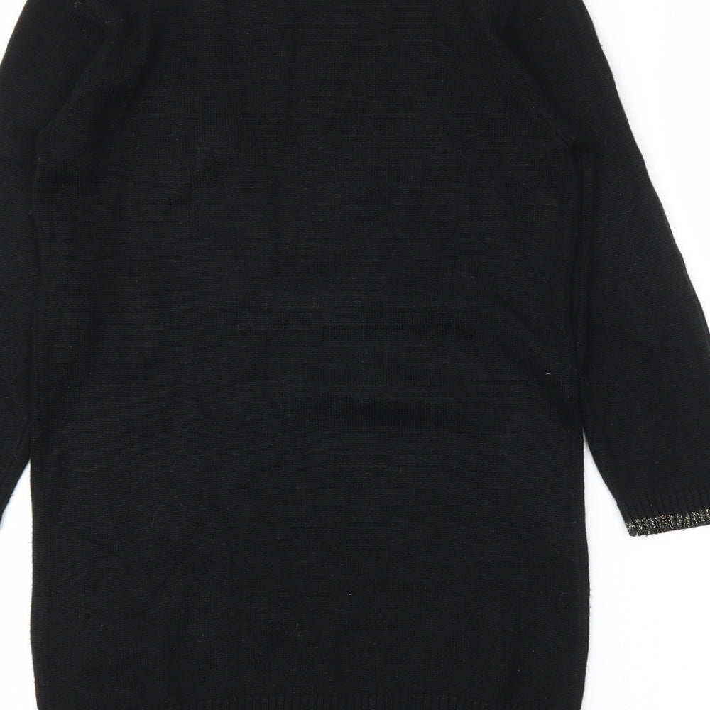 Nutmeg Girls Black   Tunic Jumper Size 5-6 Years