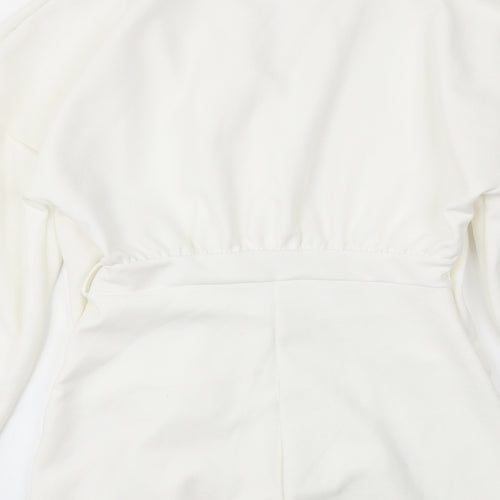 PRETTYLITTLETHING Womens White   Playsuit One-Piece Size 6 L4 in