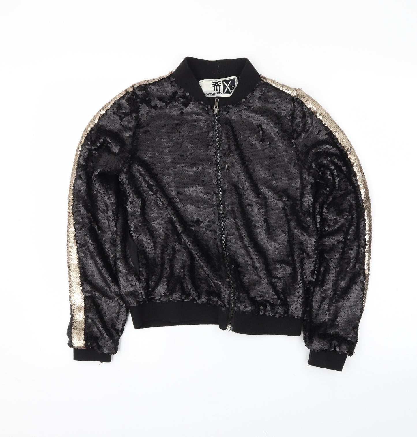 Fenchurch Womens Black   Varsity Jacket Jacket Size XS