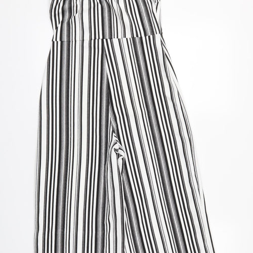 Select Womens White Striped  Jumpsuit One-Piece Size 8 L17 in