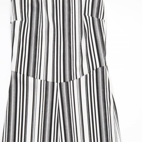 Select Womens White Striped  Jumpsuit One-Piece Size 8 L17 in