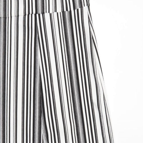 Select Womens White Striped  Jumpsuit One-Piece Size 8 L17 in