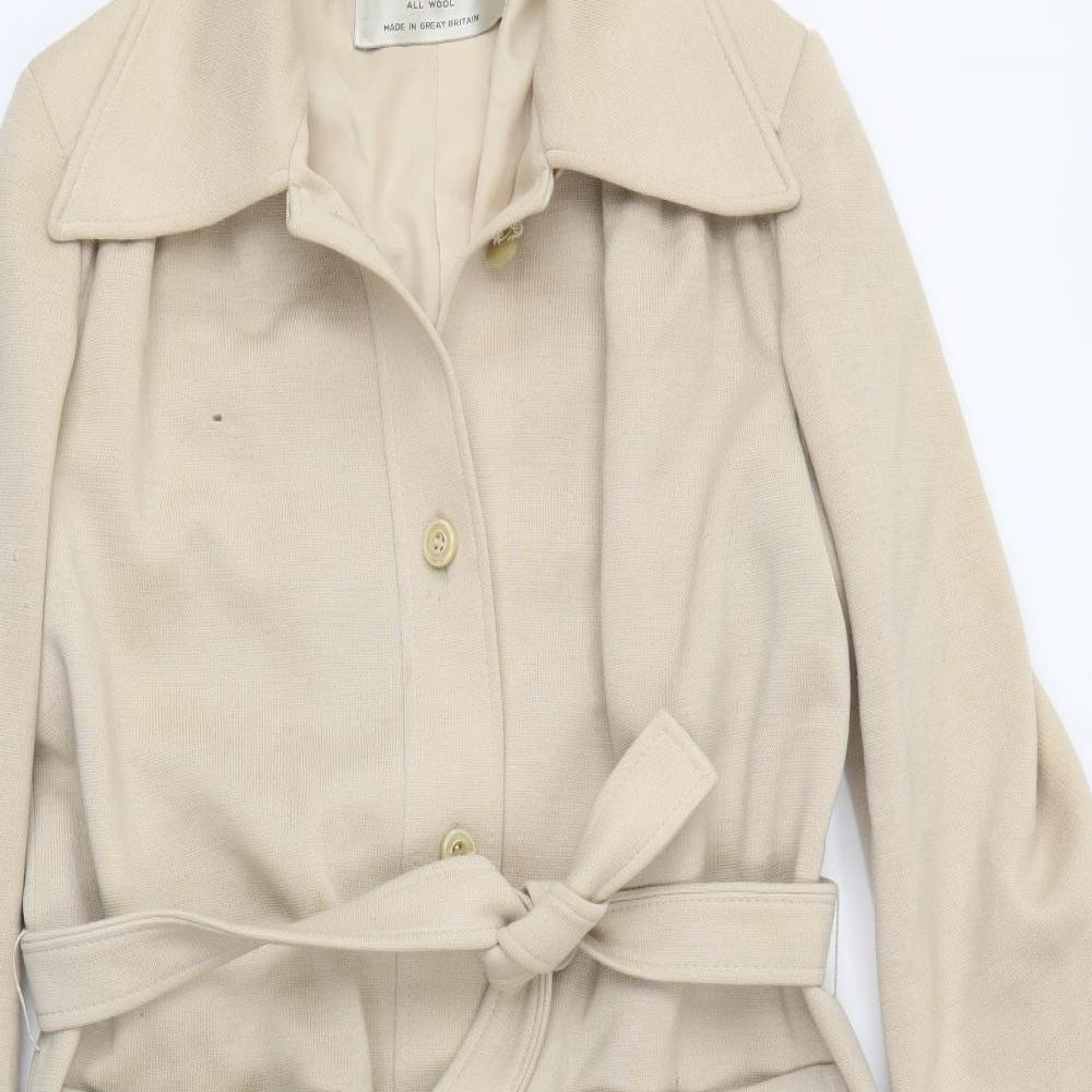 Jaeger Womens Beige   Trench Coat Coat Size 16