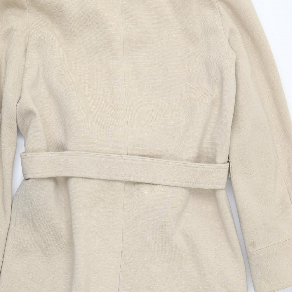 Jaeger Womens Beige   Trench Coat Coat Size 16
