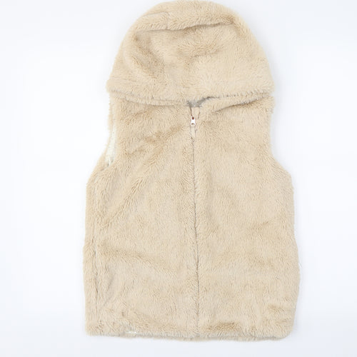 Nutmeg Girls Beige   Gilet Coatigan Size 12-13 Years