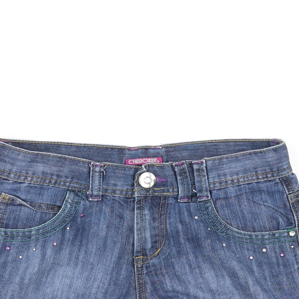 Cherokee Girls Blue  Denim Chino Shorts Size 11-12 Years