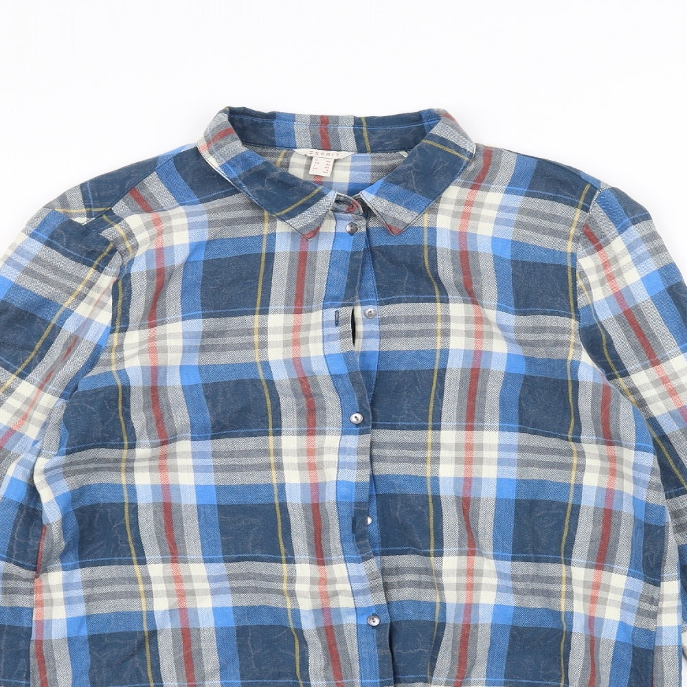 ESPIRIT Womens Blue   Basic Button-Up Size 10