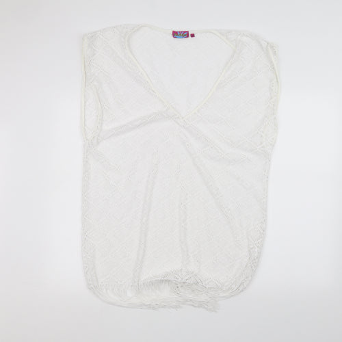 boutique Womens White  Knit Basic T-Shirt Size S