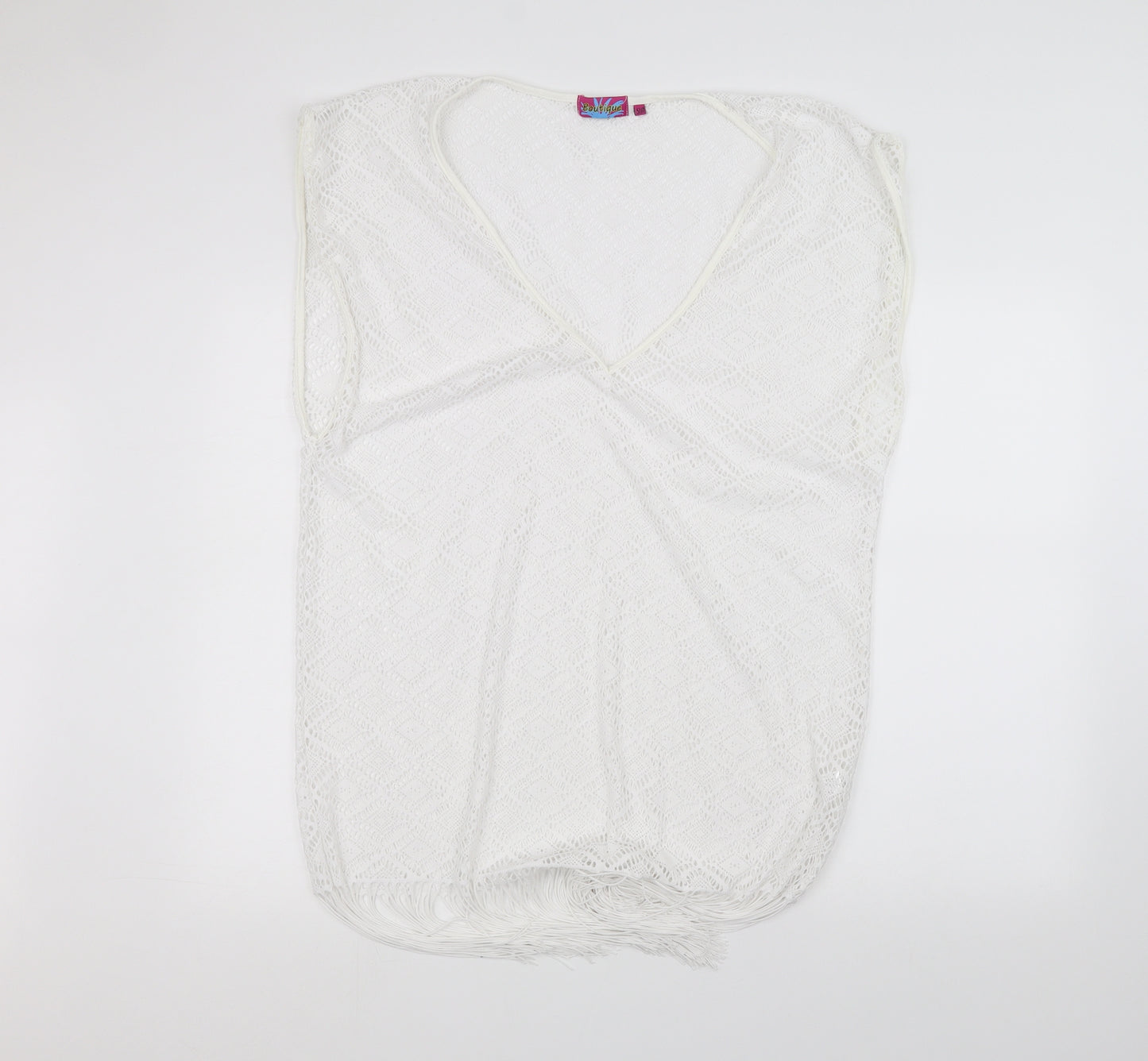 boutique Womens White  Knit Basic T-Shirt Size S