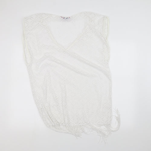 boutique Womens White  Knit Basic T-Shirt Size S