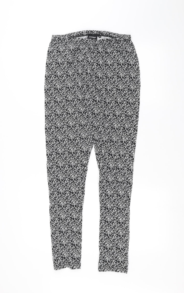 Golddigga Womens Black Trousers Size 14 L25 in
