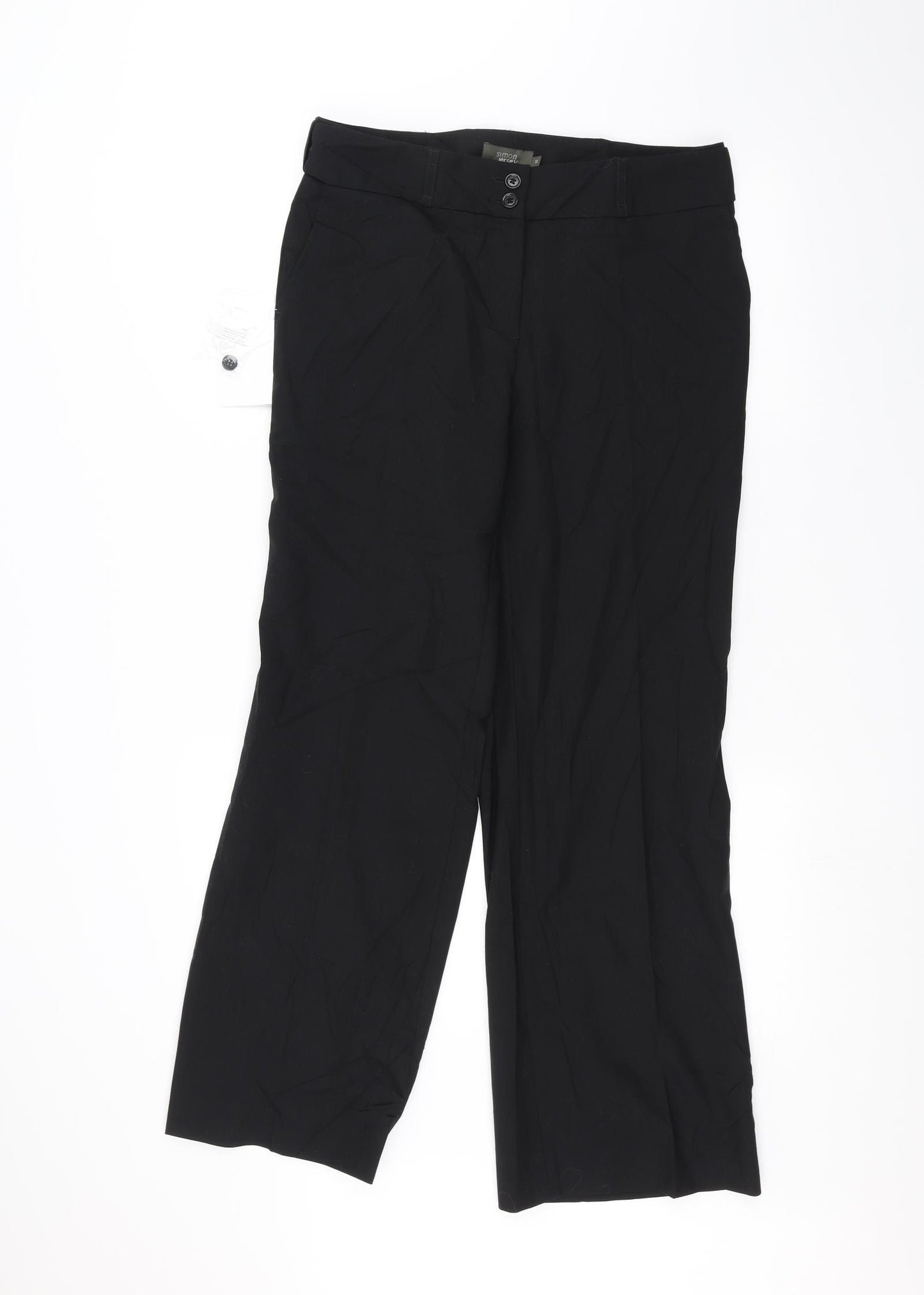Simon Jersey Womens Black   Trousers  Size 12 L28 in