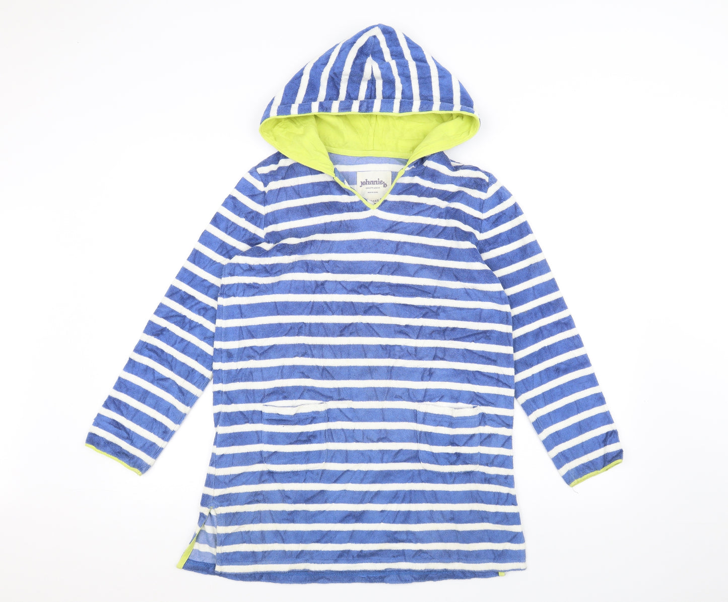 Johnnie B Boys Blue Striped  Pullover Hoodie Size 11-12 Years