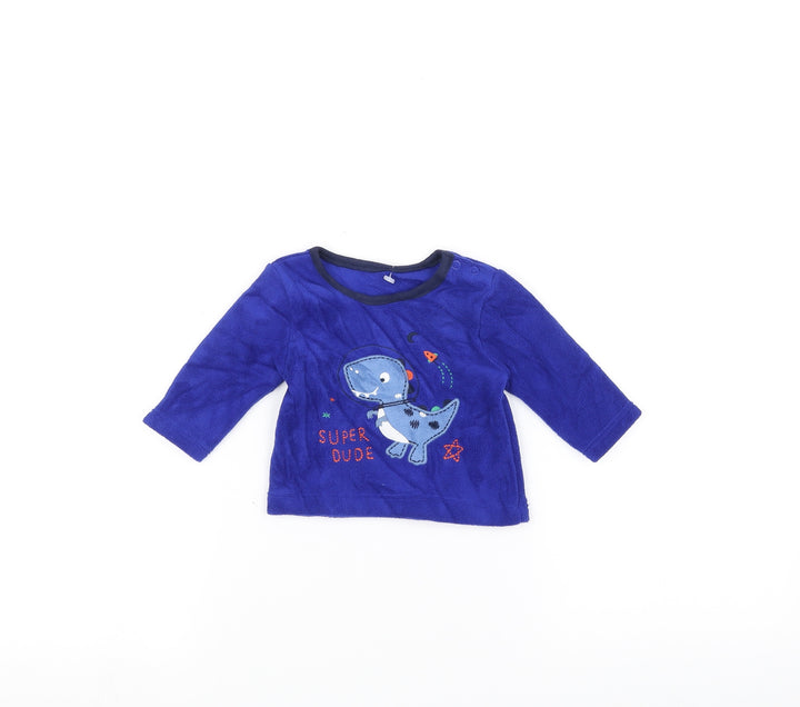 George Blue Pullover Jumper Size 0-3 Months - Dinosaur