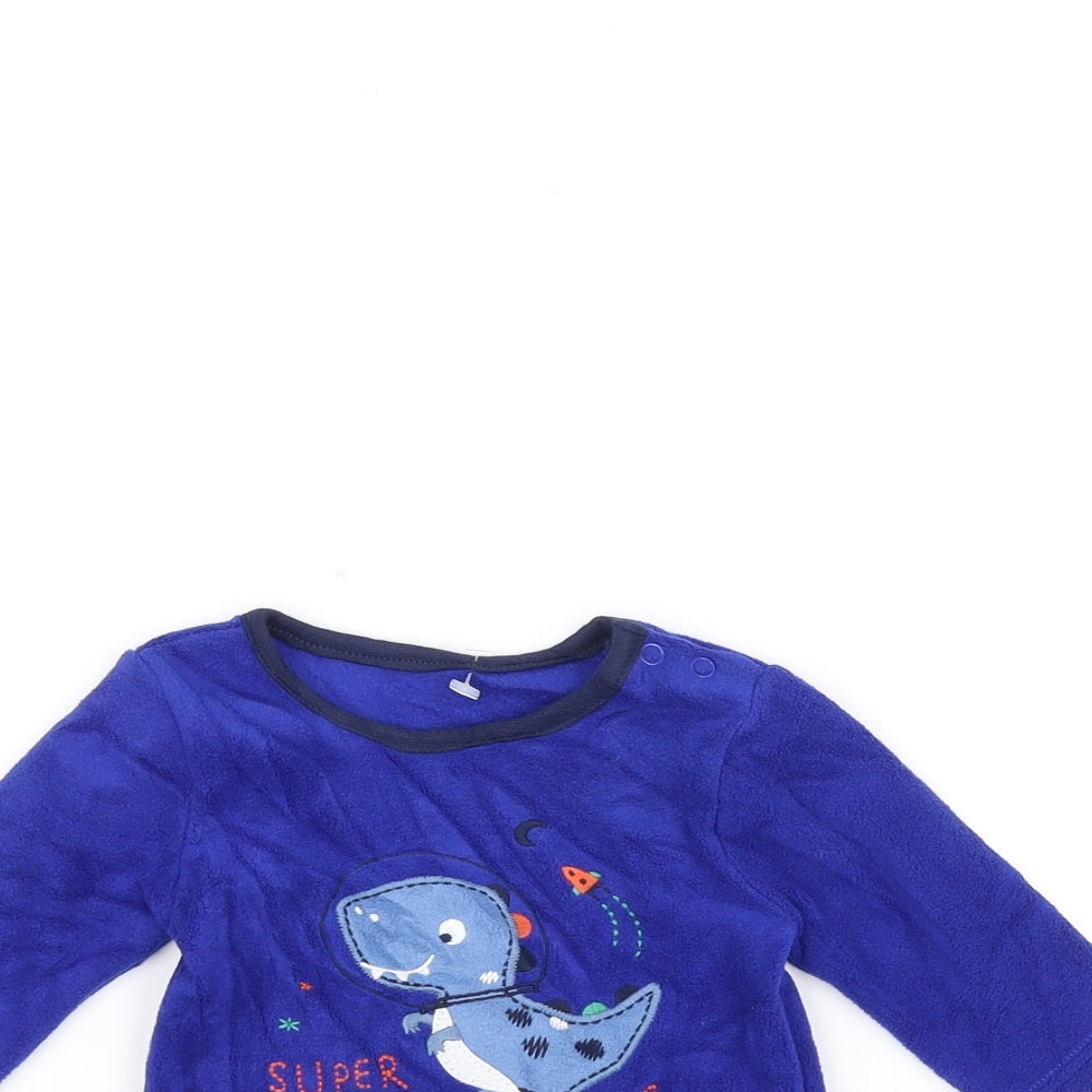 George  Blue   Pullover Jumper Size 0-3 Months  - Dinosaur