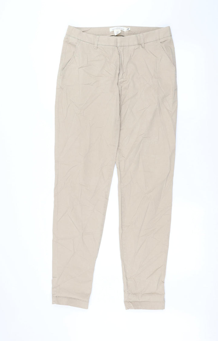 H&M Womens Brown Trousers Size 8 L28 in