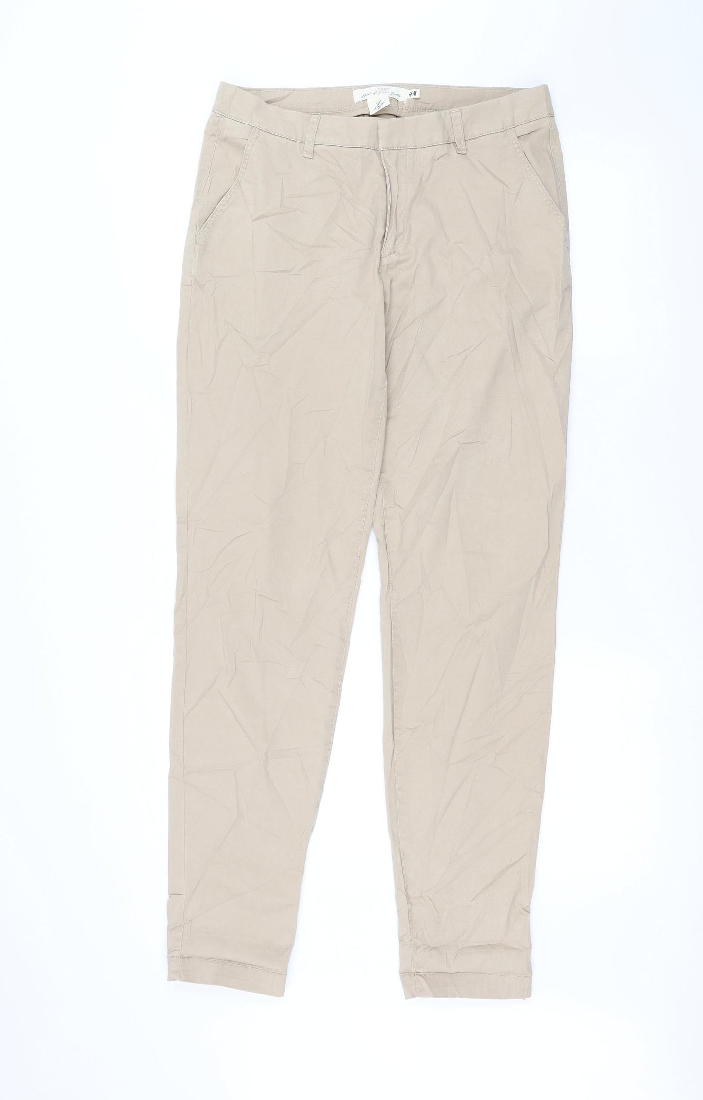 H&M Womens Brown   Trousers  Size 8 L28 in