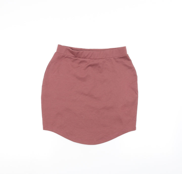 Missguided Womens Pink A-Line Skirt Size 10