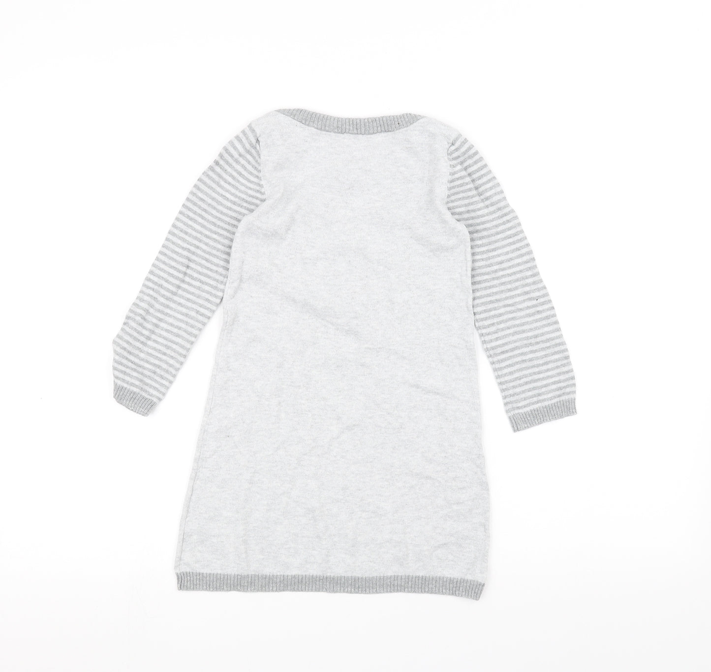 TU Girls Grey Striped  A-Line  Size 3-4 Years