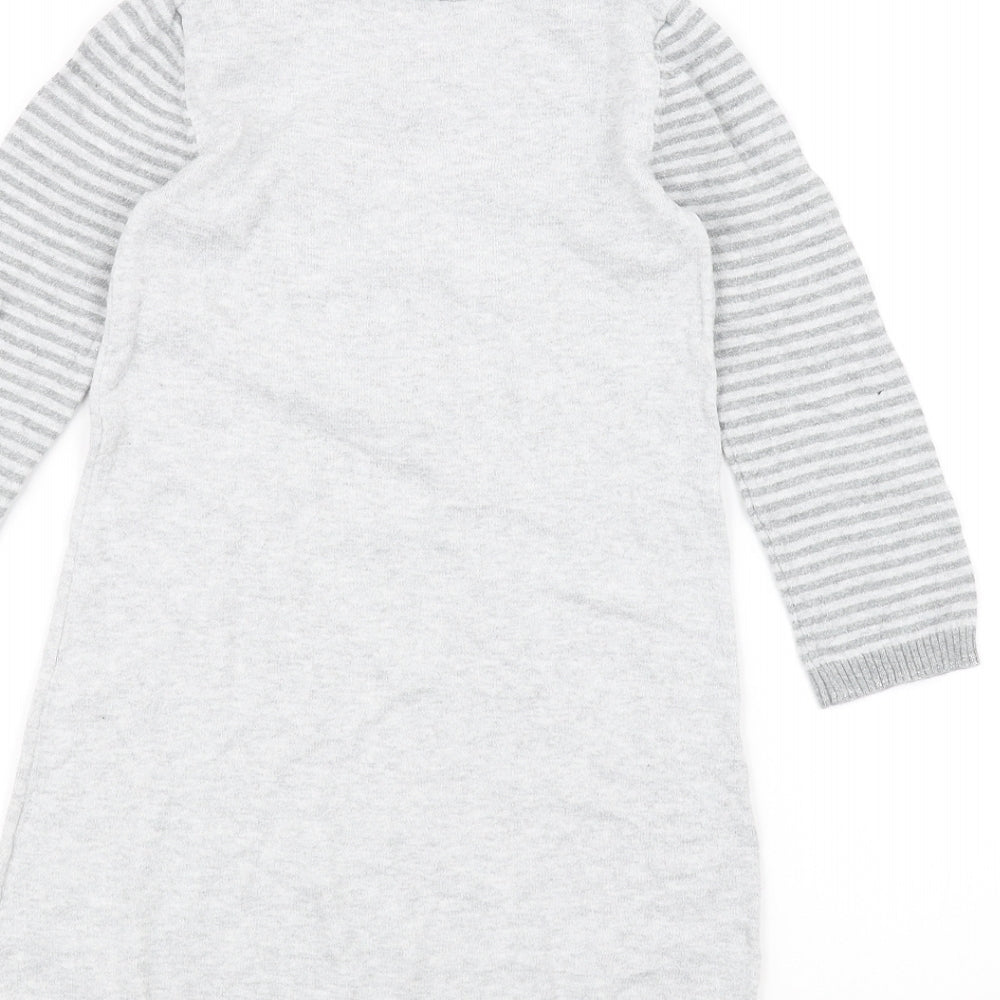 TU Girls Grey Striped  A-Line  Size 3-4 Years