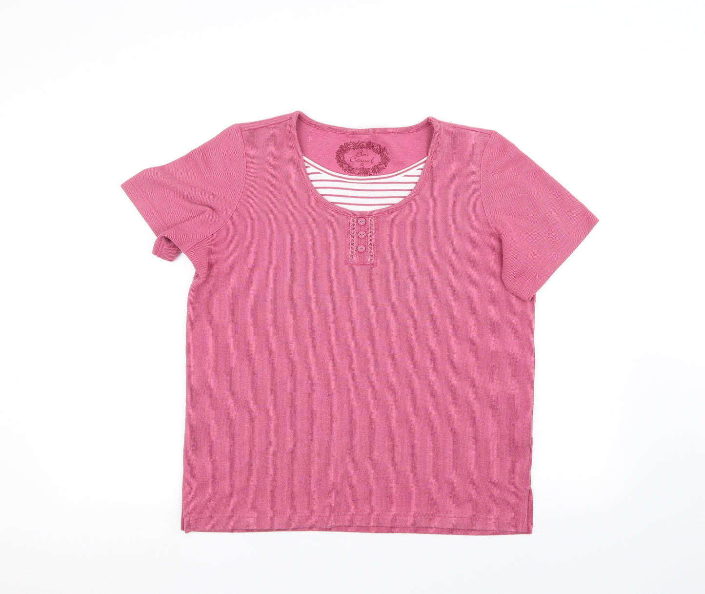 BM casual Womens Pink   Basic T-Shirt Size S